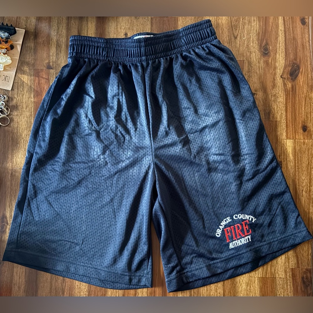 Navy Drawstring Blue Fire Authority Men's Athletic Shorts Size S